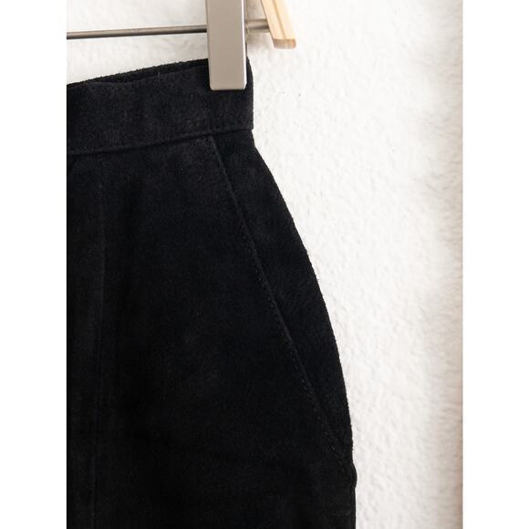 Wilsons Black Suede Leather Pencil Skirt Size 10 Vintage - Picture 3 of 8